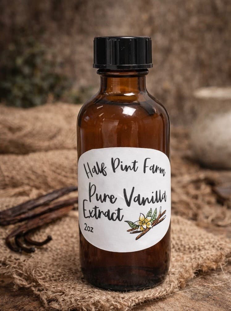 Traditional Vanilla Extract - Pure organic vanilla extract from Half Pint Farm